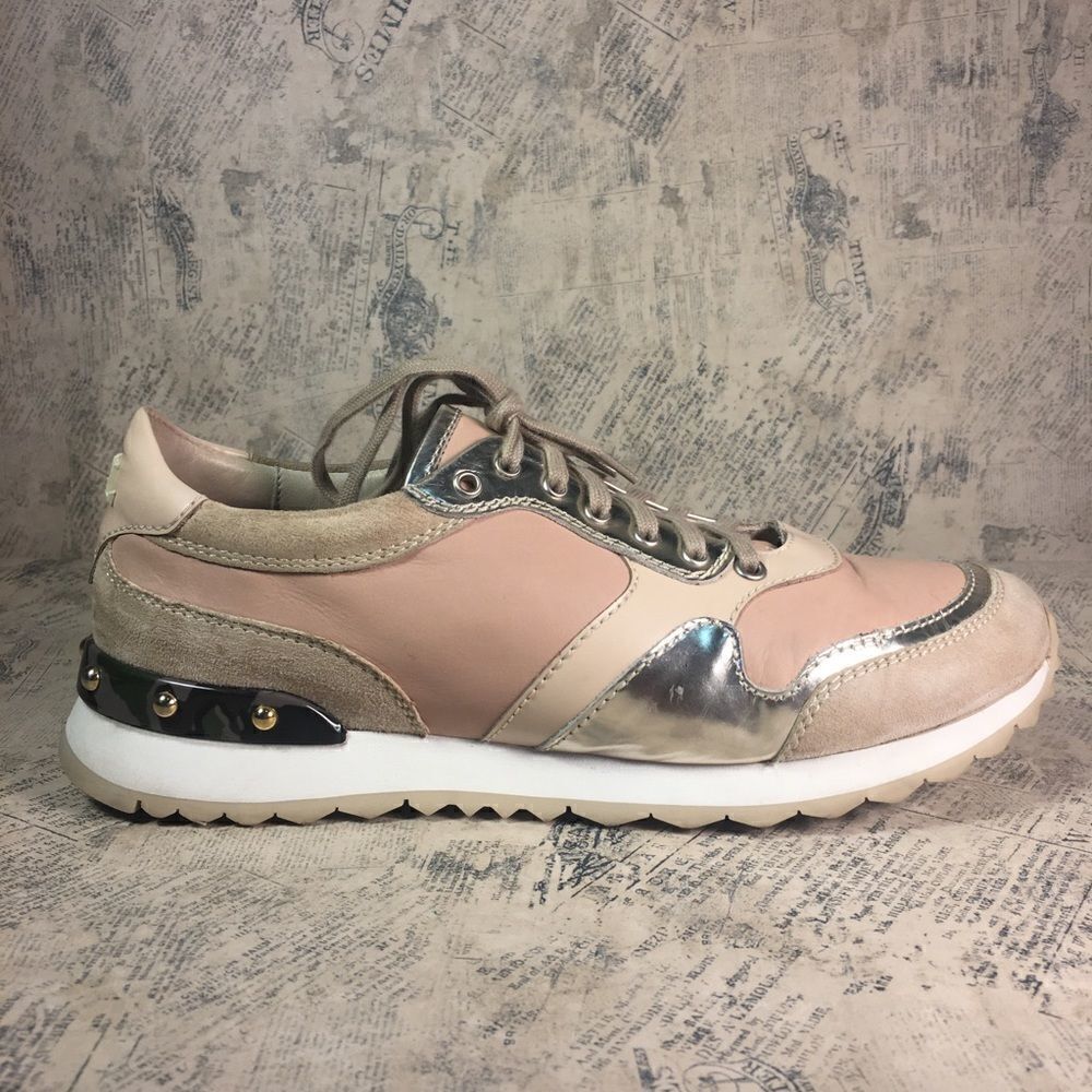 AGL Attilio Giusti Leombruni Studded Leather Sneakers Made in Italy